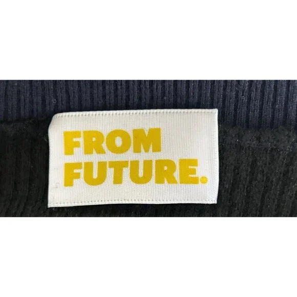 From Future Womens Ribbed Two-Tone Navy & Black Turtleneck Wool Sweater Size Sma - Picture 7 of 10